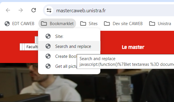 Bookmarklet : du Javascript enregistré dans les favoris